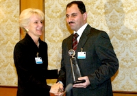 Azer Hasret gets award. 2004